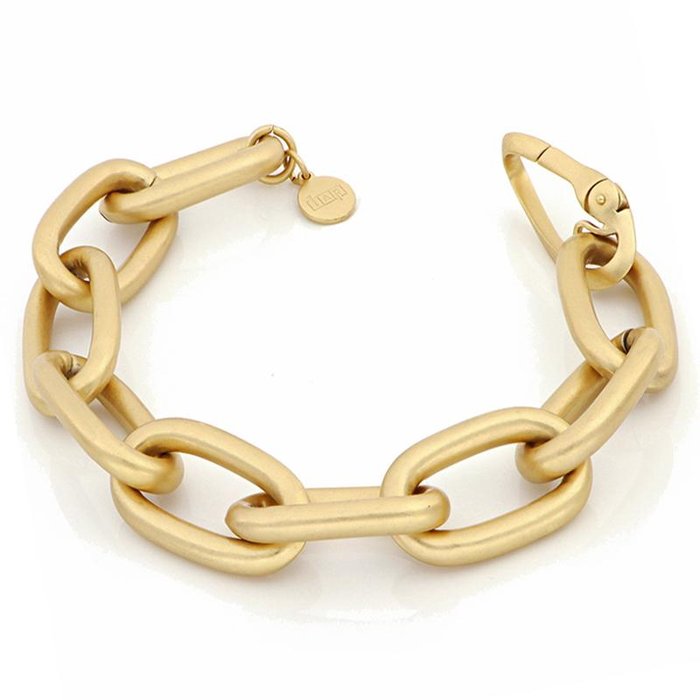 Bracciale catena forzatina in bronzo dorato satinato