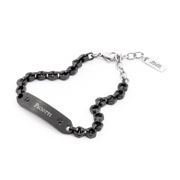Bracciale maglia esagonale con placca