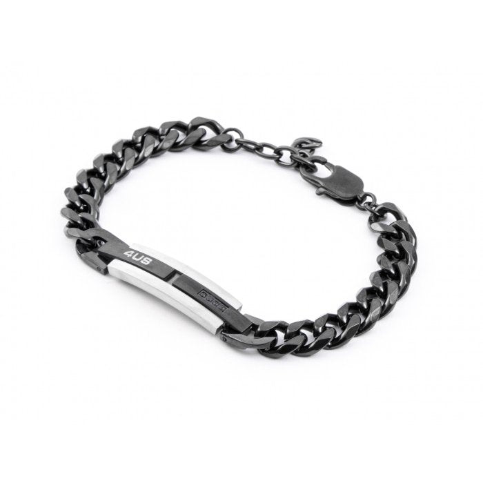 Bracciale grumetta nera con placca