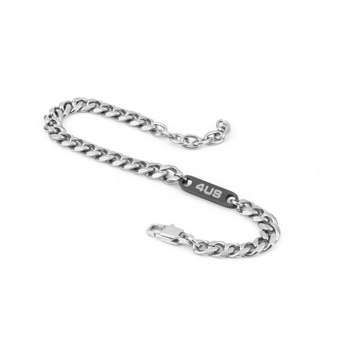 Bracciale maglia piatta con inserto nero