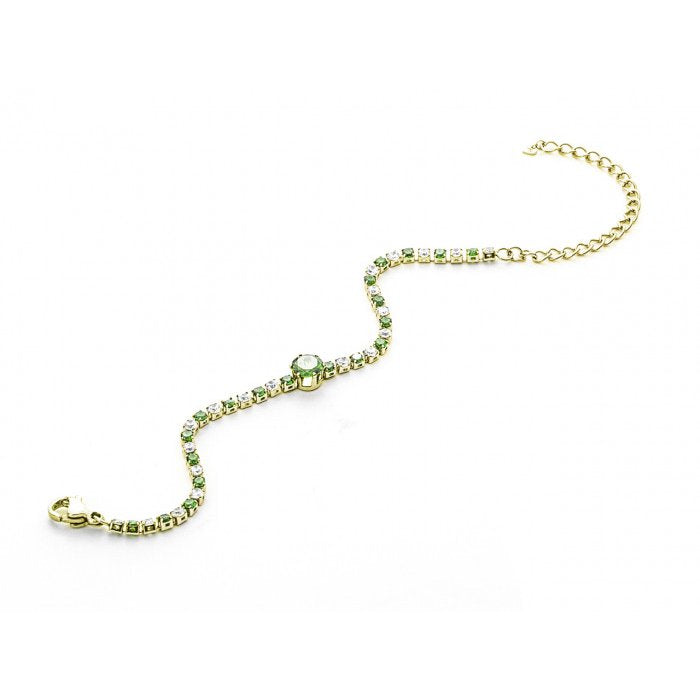Bracciale tennis con pietra verde