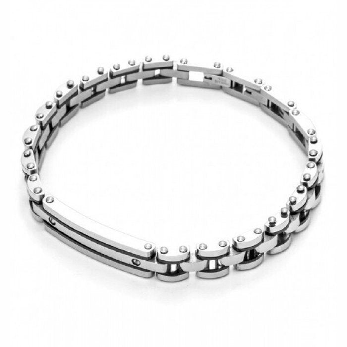 Bracciale maglia tessere con piastra