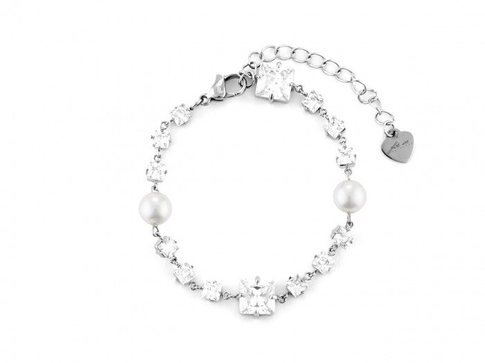 Bracciale zirconi e perle