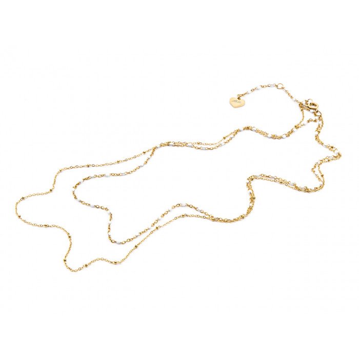 Collana gold e perle bianche