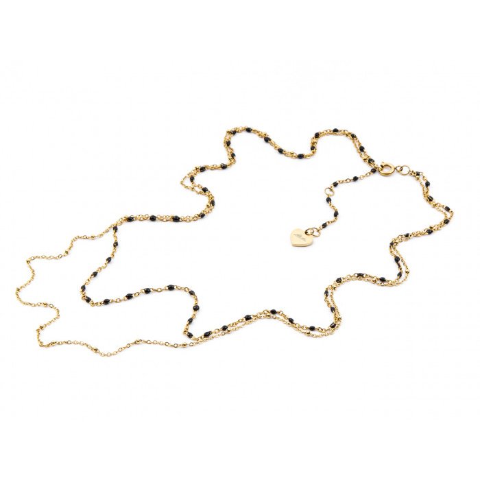 Collana multifili con perline nere