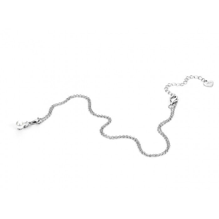 Collana pendente perla 5mm e zircone