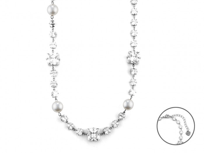 Collana zirconi e perle
