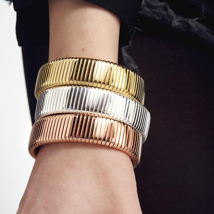 Bracciale Tubogas in bronzo argentato
