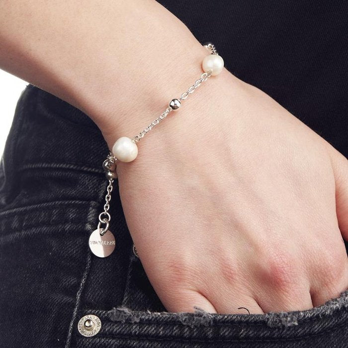 Bracciale di catena con perle naturali