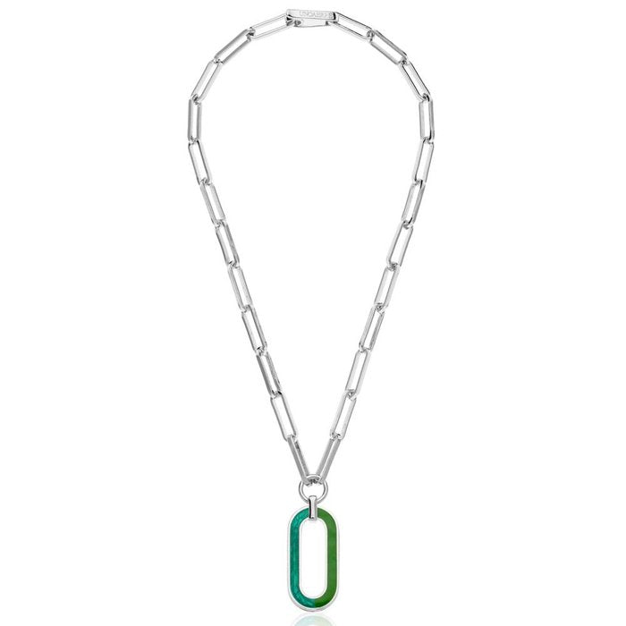 Collana con pendente smaltato verde