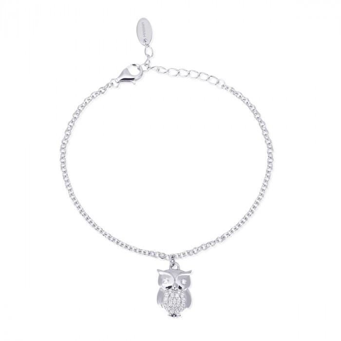 Bracciale pendente gufo strass - gioielleriaperdichizzi.it