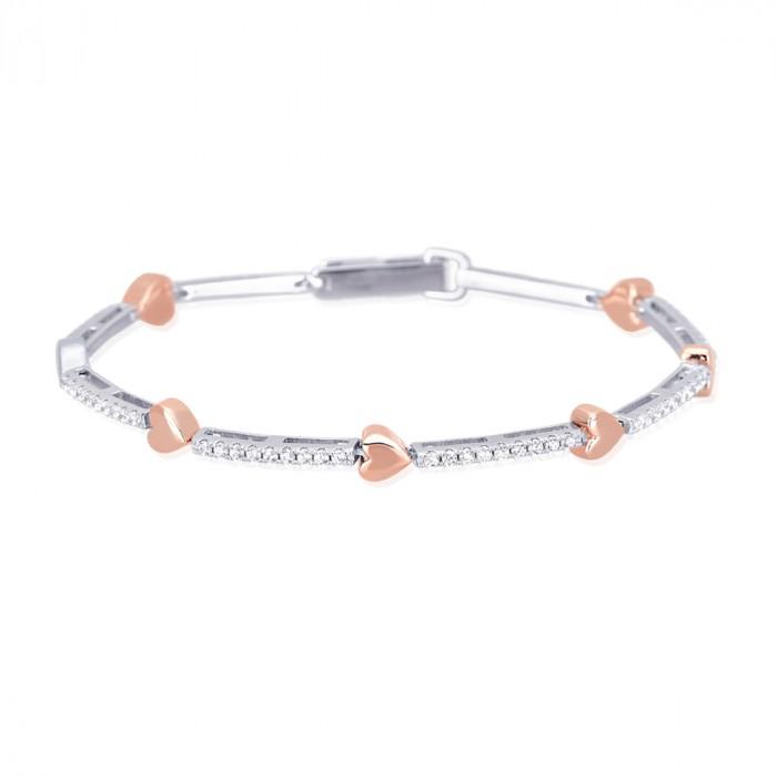 Bracciale armbander tennis cuori rosè s - gioielleriaperdichizzi.it