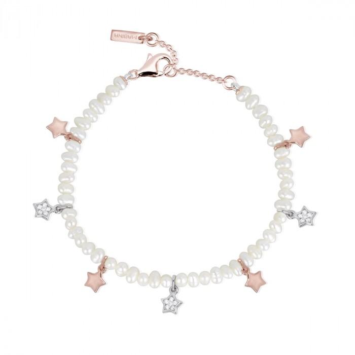 Bracciale armbander pendenti stelle strass e stelle rosè - gioielleriaperdichizzi.it