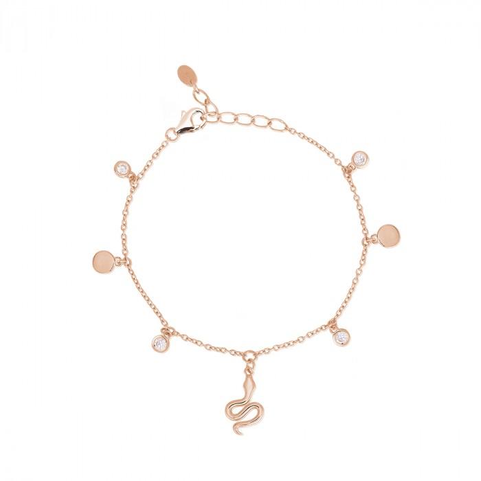 Bracciale rosè pendente serpente - gioielleriaperdichizzi.it