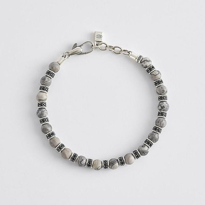 BRACCIALE AGATA E ARGENTO