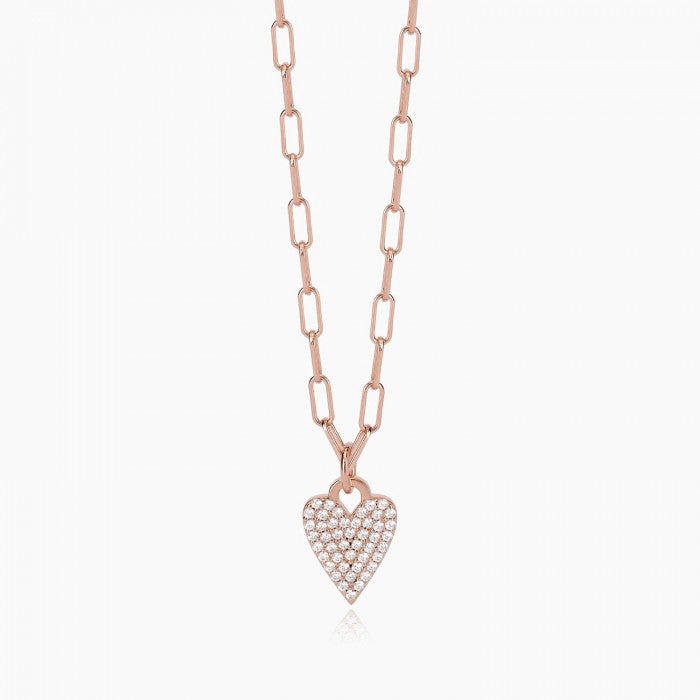 Collana cuore pavè