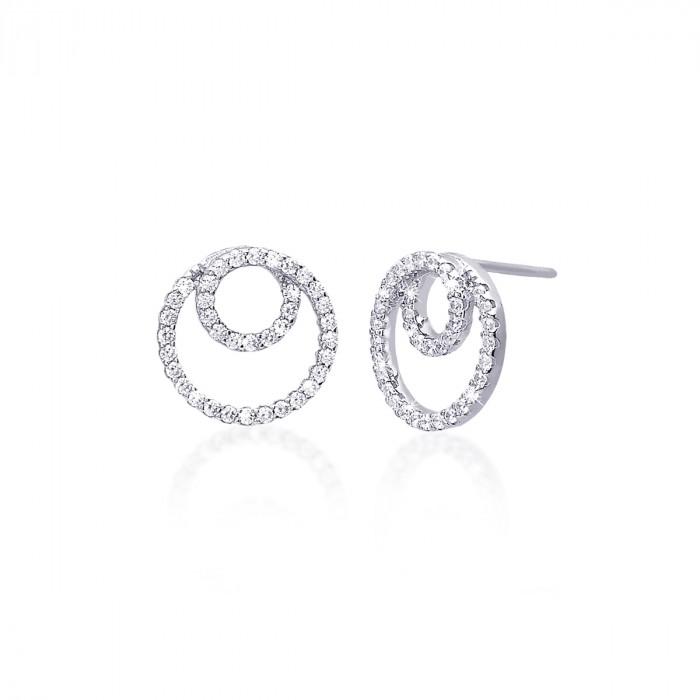 Orecchini 2 cerchi pavè strass - gioielleriaperdichizzi.it