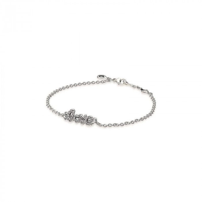 Bracciale catena scritta LOVE strass