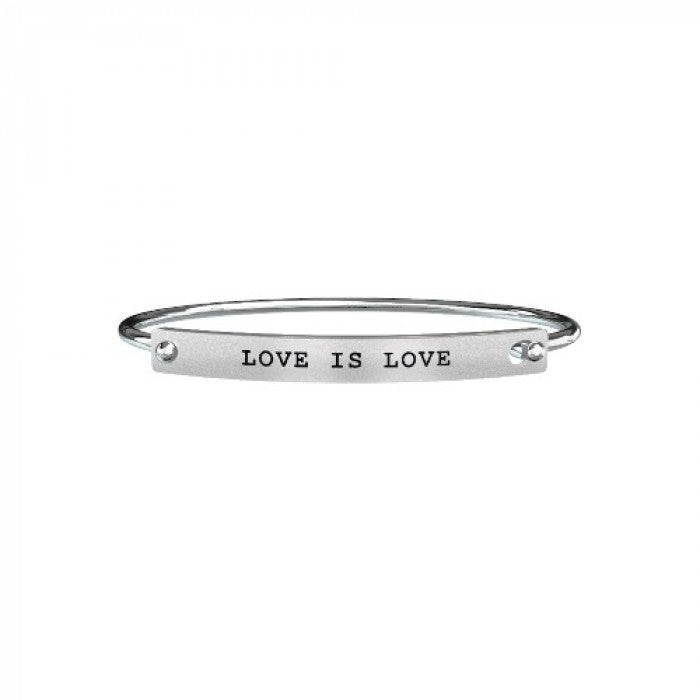Bracciale love rigido targa LOVE IS LOVE