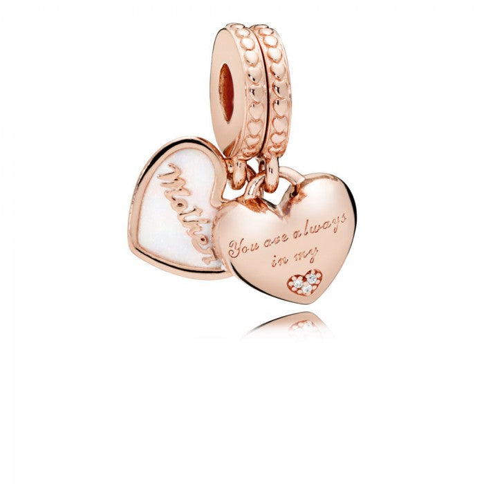 Charm rosè cuori mamma e figlia