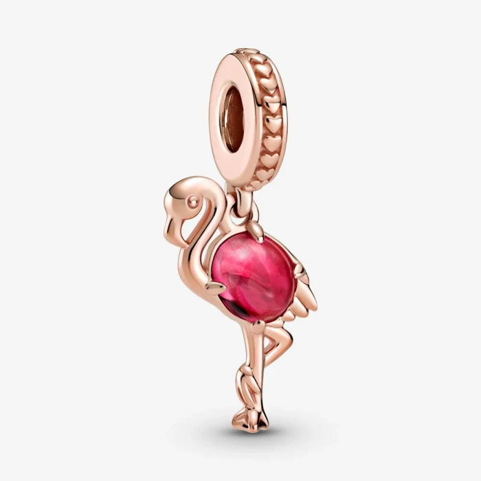 Charm pendente Fenicottero in vetro di Murano rosa