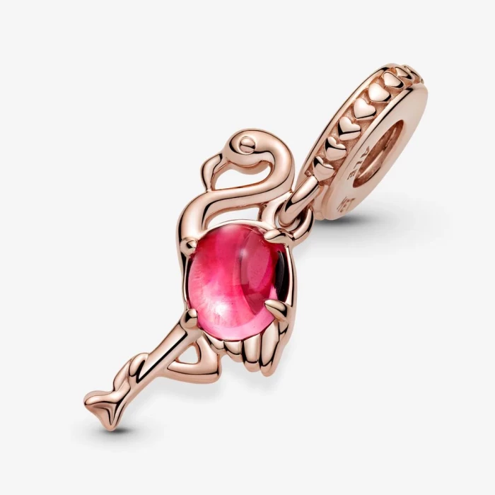 Charm pendente Fenicottero in vetro di Murano rosa