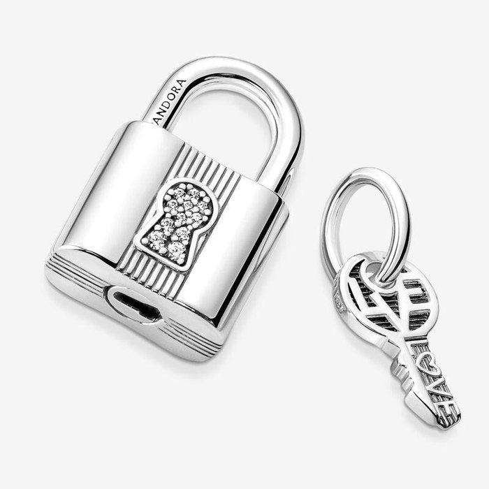 Charm Pendente Lucchetto e Chiave dell'Amore