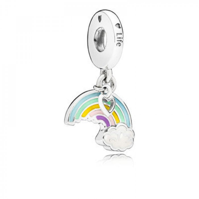 Charm pendente Arcobaleno e nuvole