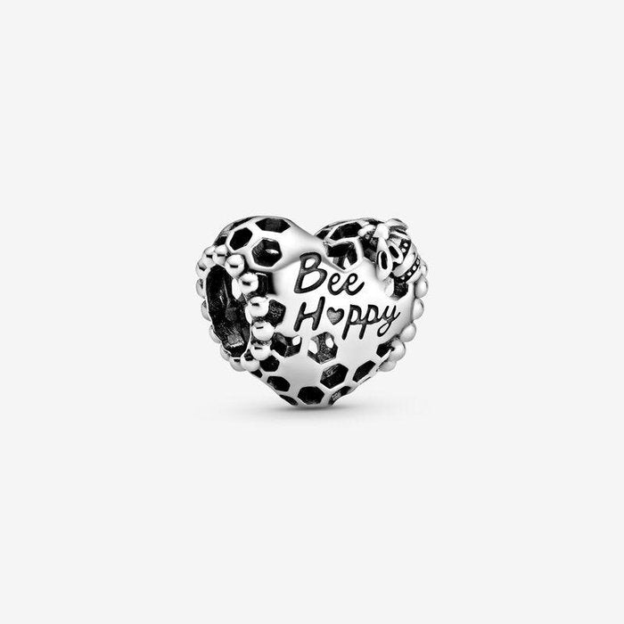 Charm a cuore Nido d'Ape Bee Happy (Sii felice)
