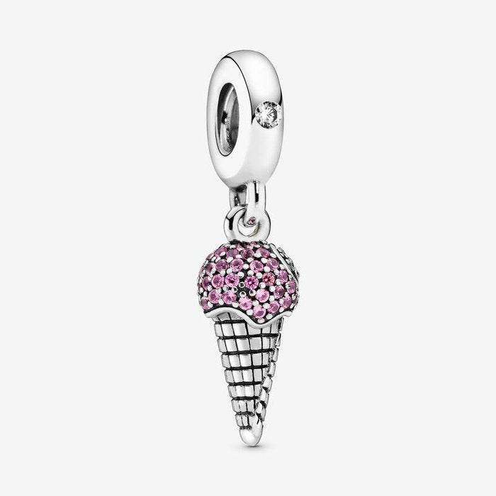 Charm pendente Cono gelato con pavé