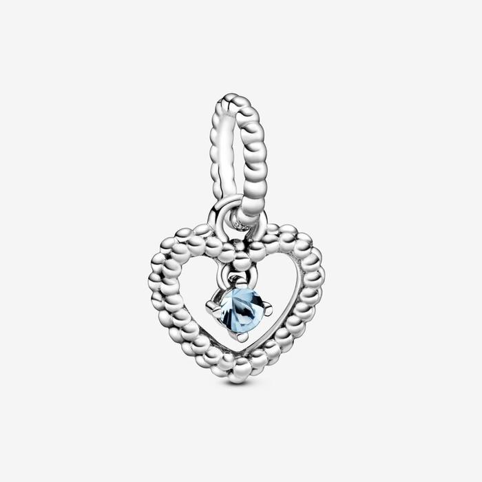 Charm Pendente Cuore Azzurro Marzo