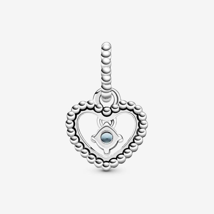 Charm Pendente Cuore Azzurro Marzo