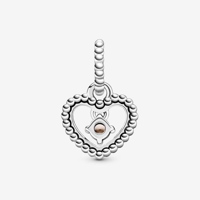 Charm Pendente Cuore Rosa Giugno