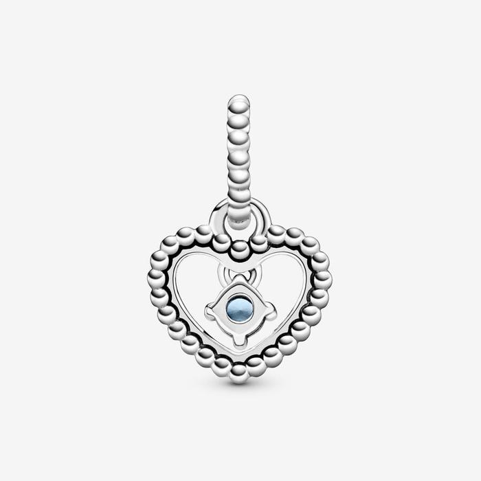 Charm Pendente Cuore Azzurro Dicembre