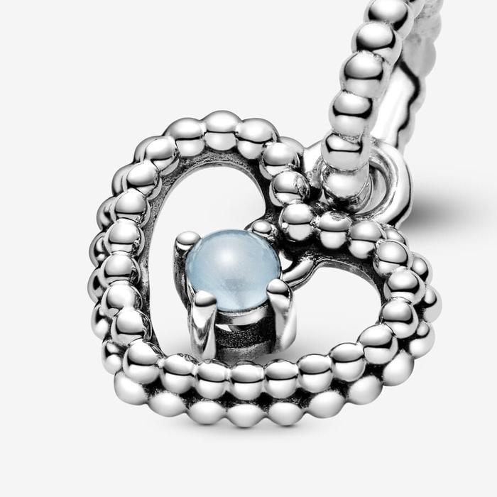 Charm Pendente Cuore Azzurro Dicembre