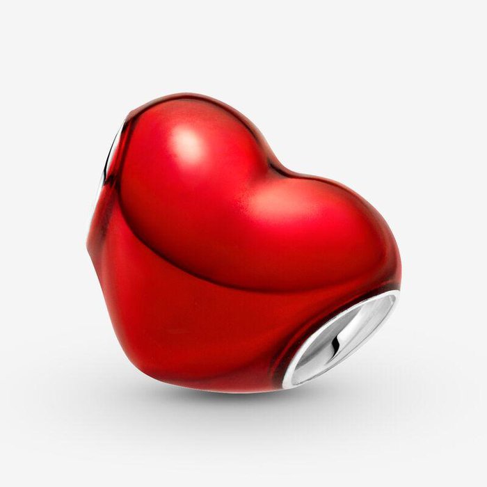 Charm Cuore Metallico Rosso