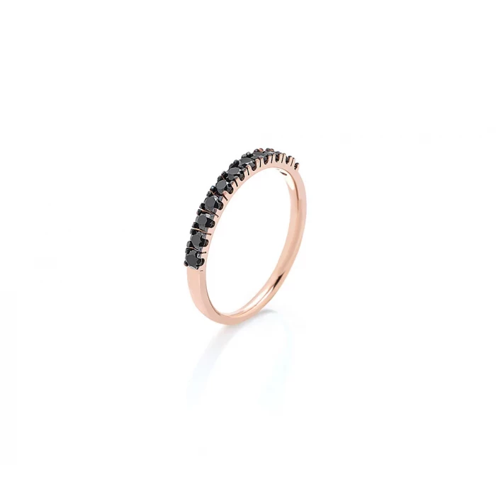 Anello half oro rosa e diamanti neri TuttiFrutti