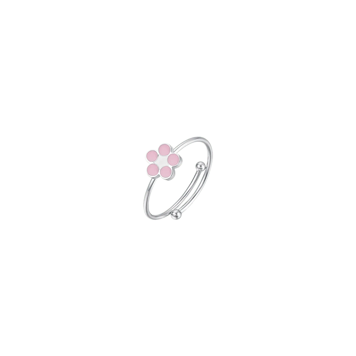 ANELLO BAMBINA IN ACCIAIO CON FIORE