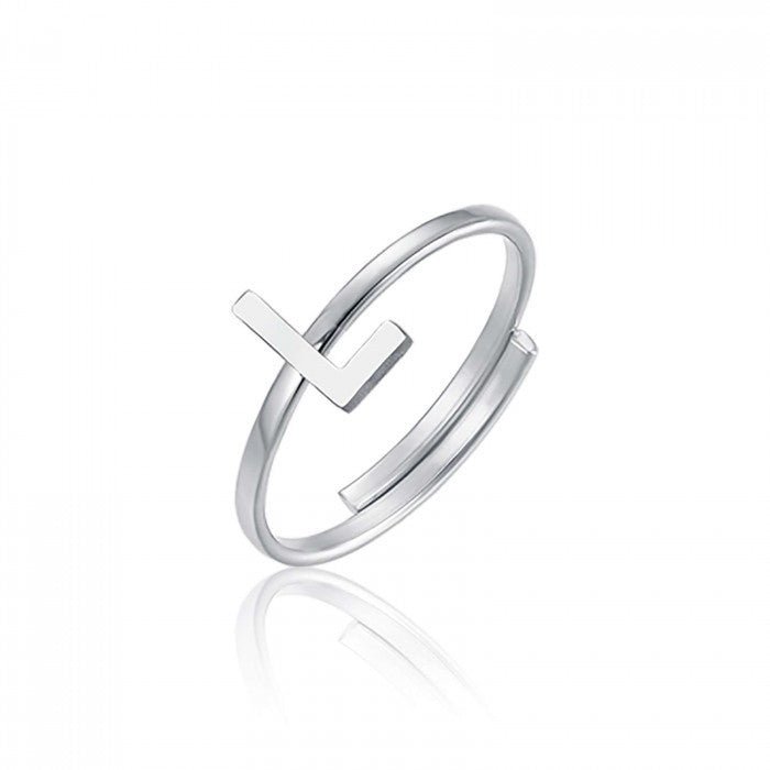 ANELLO DONNA IN ACCIAIO CON LETTERA