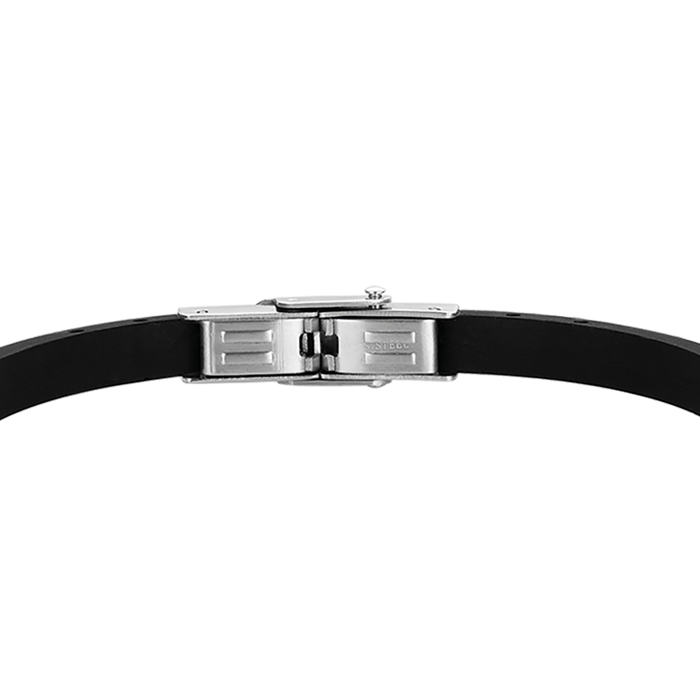 BRACCIALE UOMO IN SILICONE CON PIASTRA IN ACCIAIO