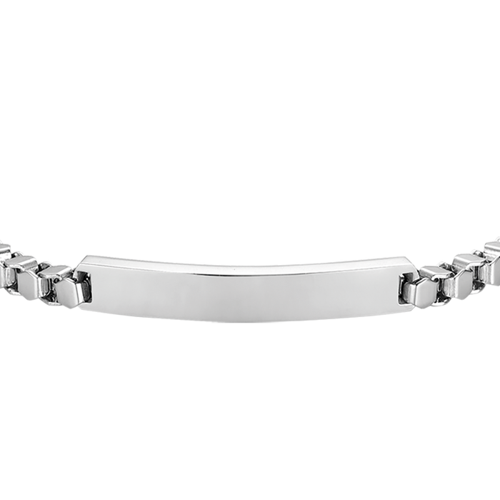 BRACCIALE UOMO IN ACCIAIO CON PIASTRA MAGLIA CATENA