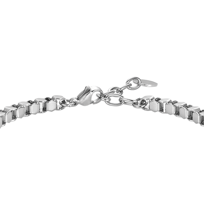 BRACCIALE UOMO IN ACCIAIO CON PIASTRA MAGLIA CATENA