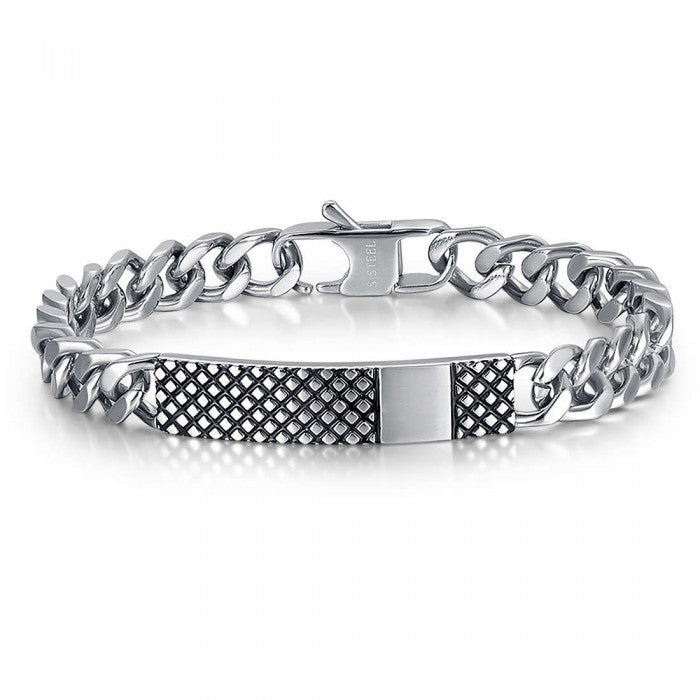 Bracciale con piastra rigata