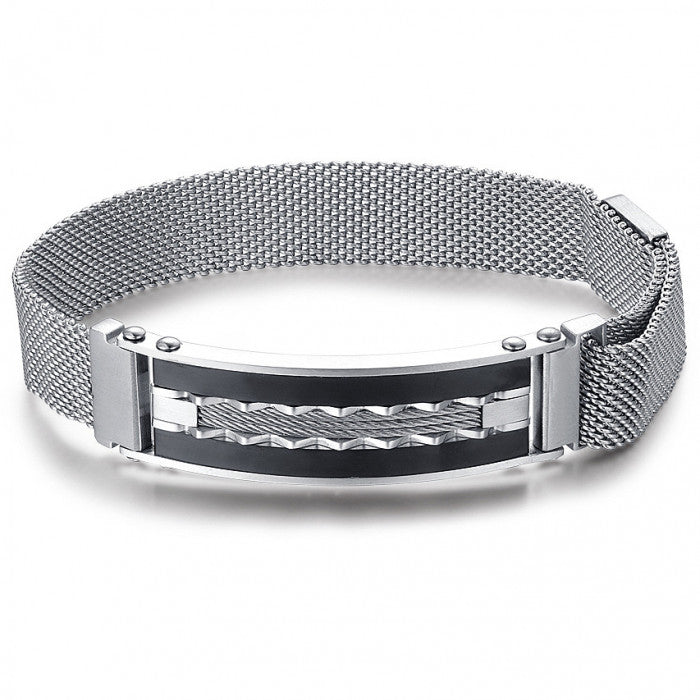 Bracciale maglia milano con piastra