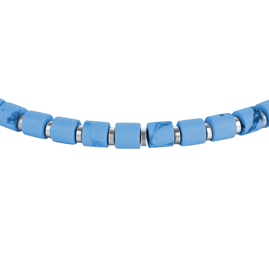 BRACCIALE UOMO IN ACCIAIO CON PIETRE TURCHESI