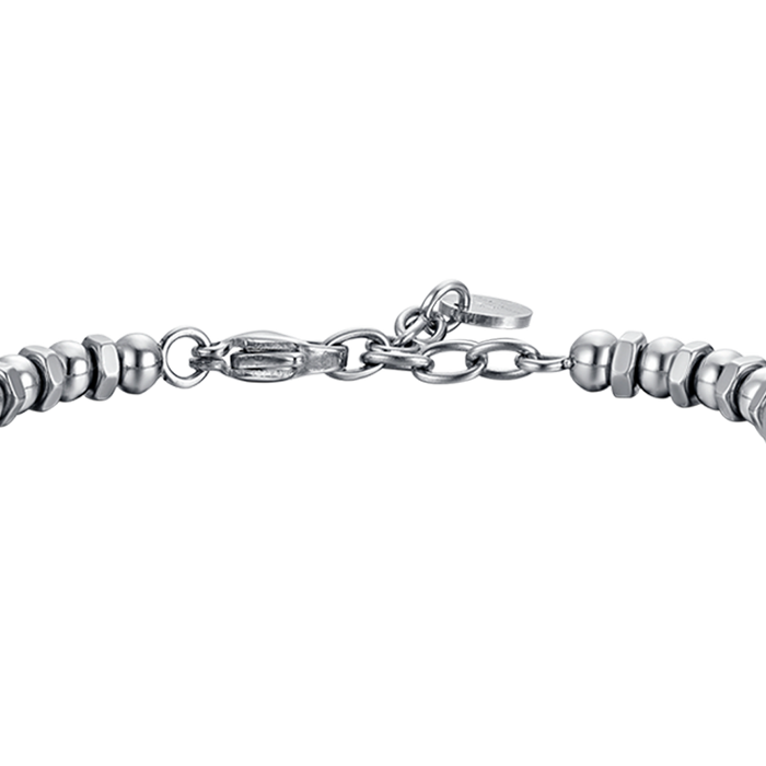BRACCIALE UOMO IN ACCIAIO CON ROSA DEI VENTI E SMALTO NERO