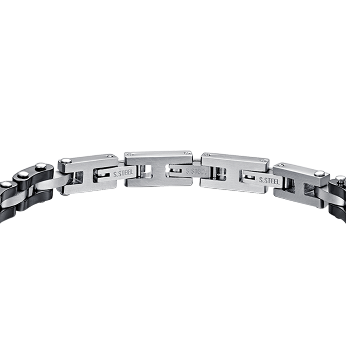BRACCIALE UOMO IN ACCIAIO CON CERAMICA NERA