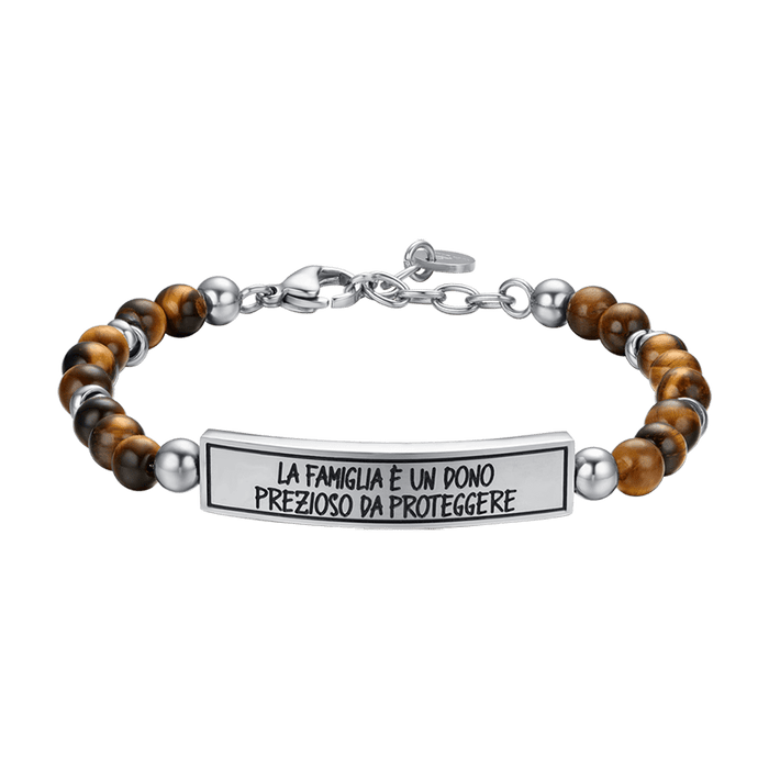 BRACCIALE UOMO IN ACCIAIO LA FAMIGLIA È UN DONO PREZIOSO DA PROTEGGERE