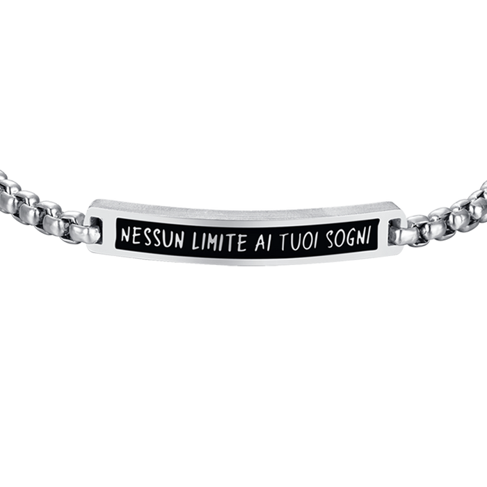 BRACCIALE UOMO IN ACCIAIO PIASTRA NESSUN LIMITE AI TUOI SOGNI