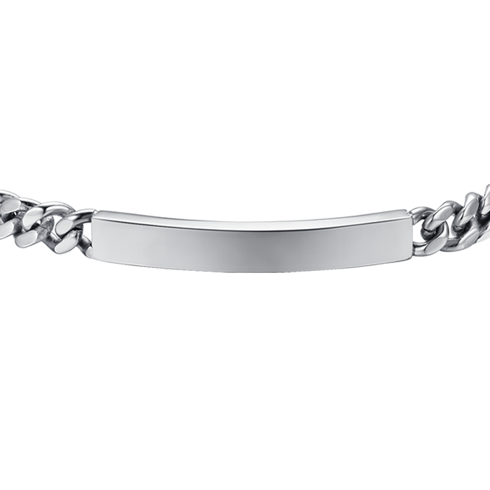 BRACCIALE UOMO IN ACCIAIO CON PIASTRA SILVER